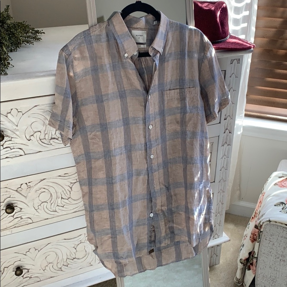 Billy Reid Short Sleeve Linen Button Down